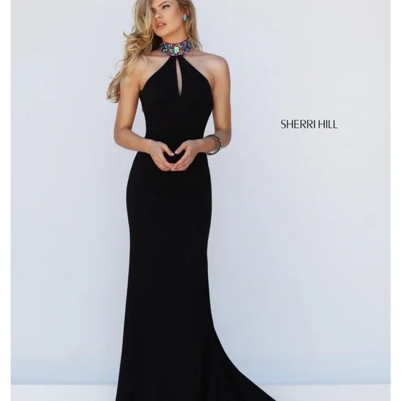 Sherri Hill Black Evening Gown 00 for prom or pageant dress gown - Picture 7 of 7